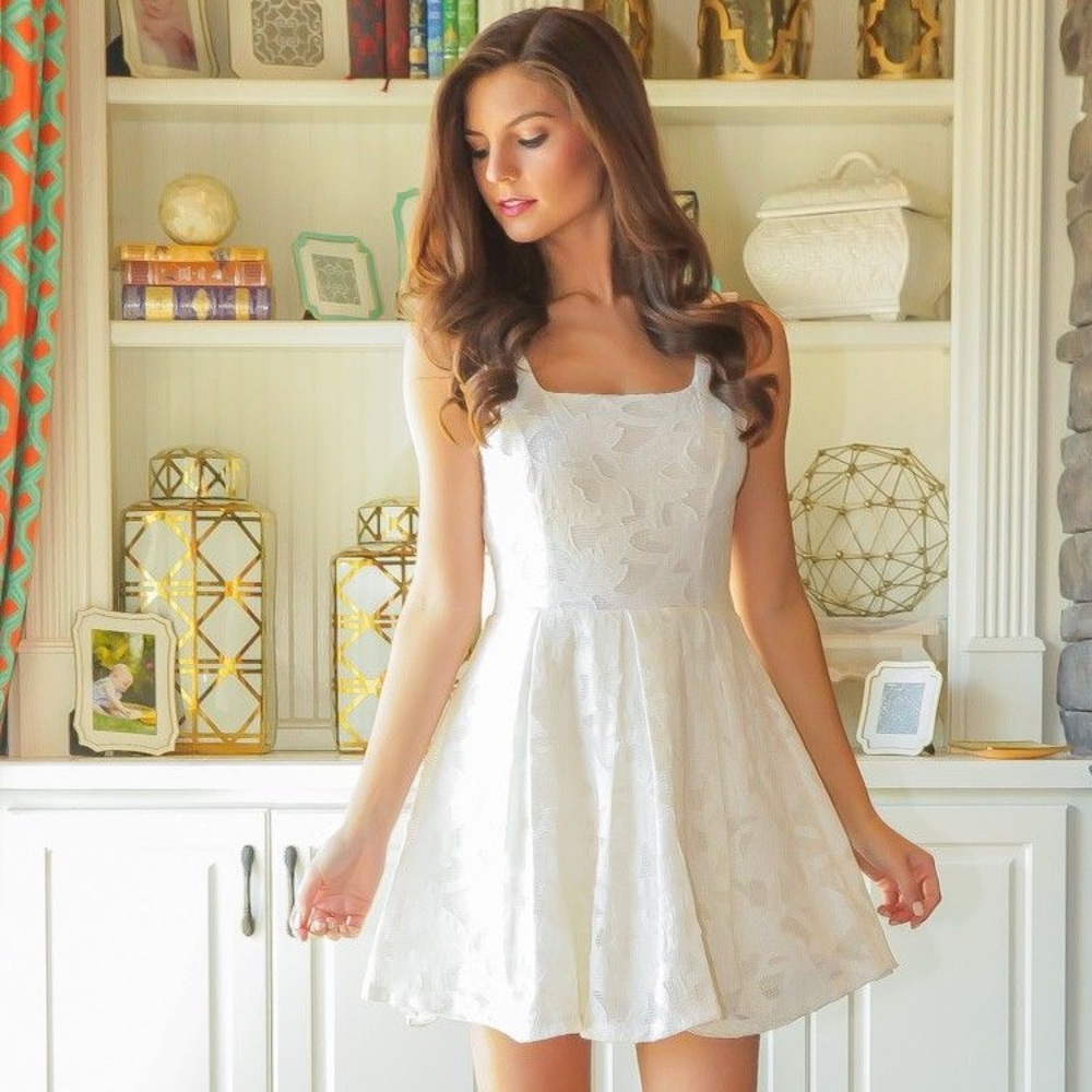 Red Dress Boutique White Lace-Style Sundress